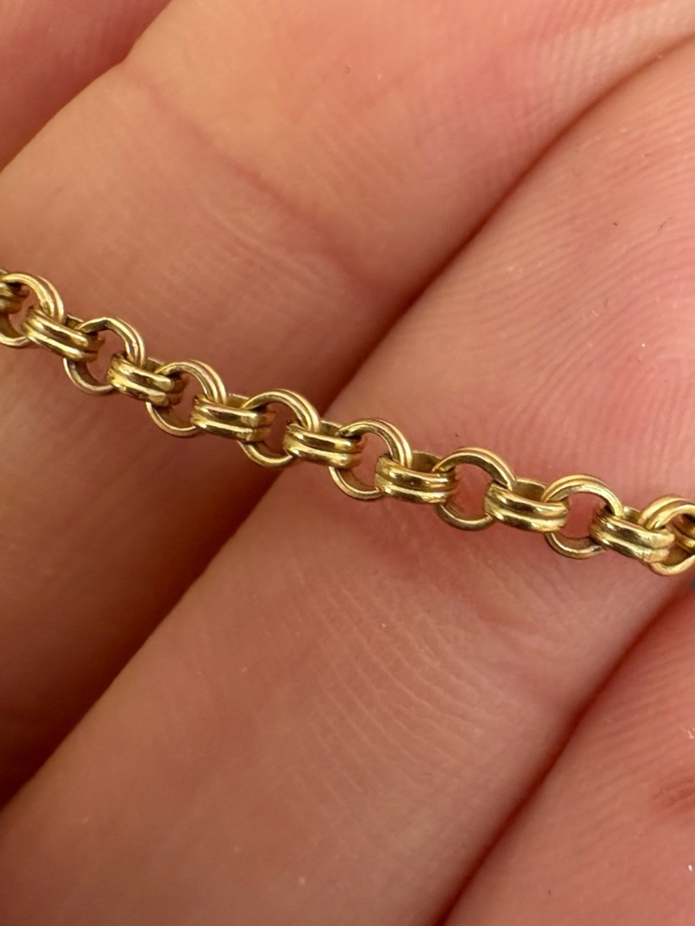 Vintage 1/20 12KGF yellow gold Rollo cable chain link necklace 18" long - Picture 3 of 11